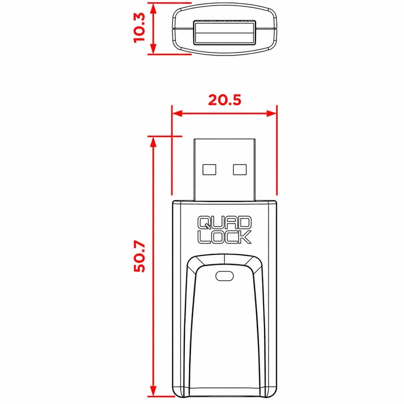 Quad Lock® CarPlay/Android Auto draadloze adapter zwart