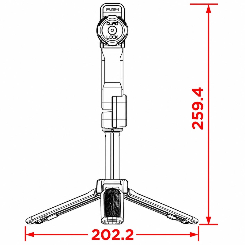 Quad Lock® statief zwart