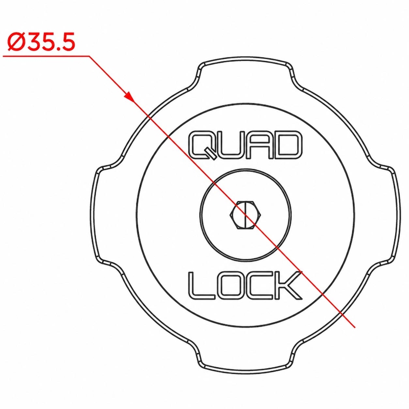 Quad Lock® Auto - Baldopadapters zwart