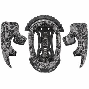 Binnenkant van de Scorpion EXO-1500 AIR motorhelm met opdruk