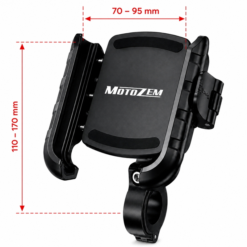 Anti-vibratie telefoonhouder MotoZem ISO PRO zwart
