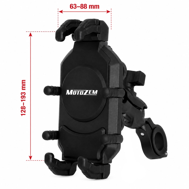 MotoZem Claw anti-vibratie telefoonhouder zwart
