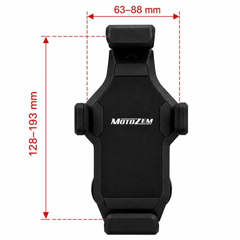 Trillingsdempende motorfietshouder met slot MotoZem Grip PRO zwart