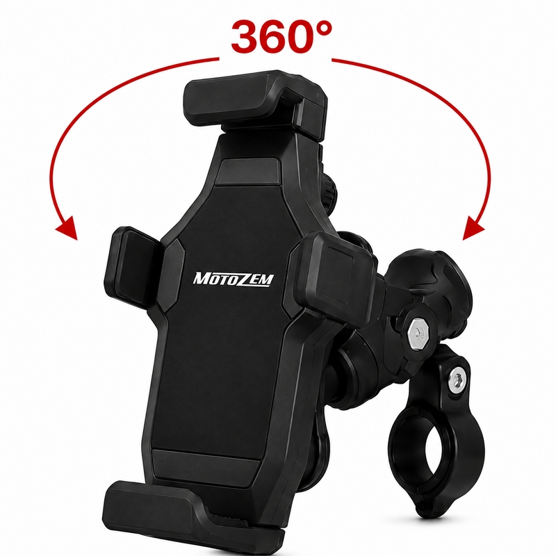 Trillingsdempende motorfietshouder met slot MotoZem Grip PRO zwart