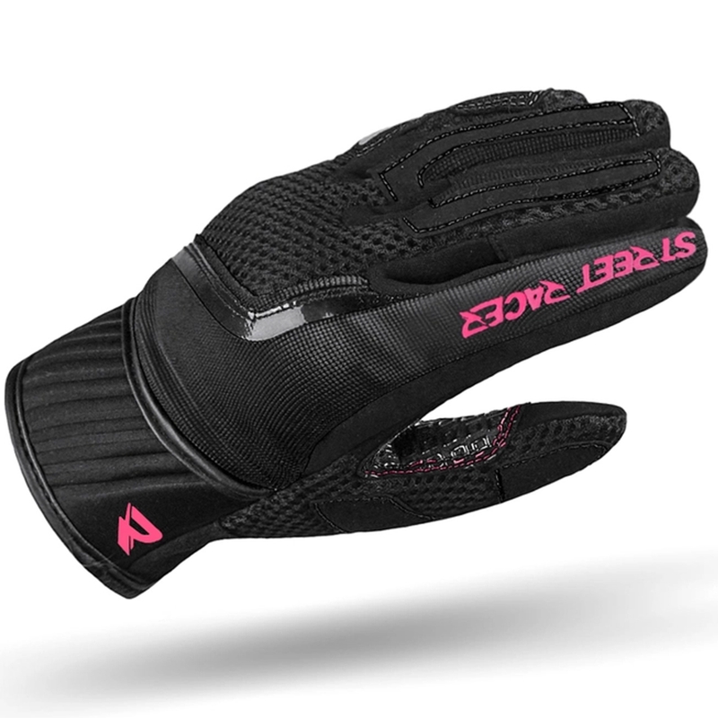 Dames motorhandschoenen Street Racer Stunt zwart-roze
