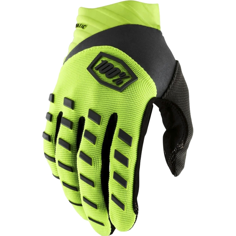 Motocrosshandschoenen voor kinderen, 100% Airmatic, geel-zwart