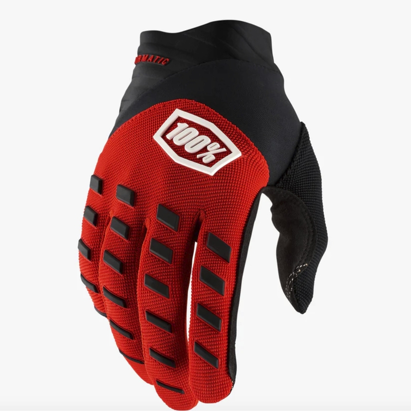 Motocrosshandschoenen voor kinderen, 100% Airmatic, rood-zwart