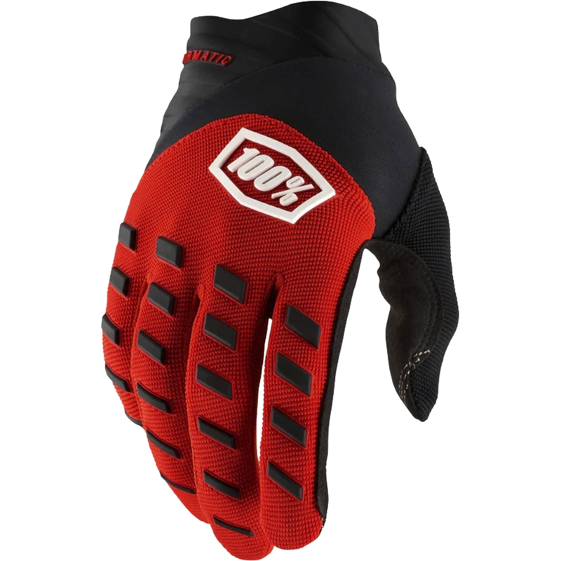 Motocrosshandschoenen voor kinderen, 100% Airmatic, rood-zwart