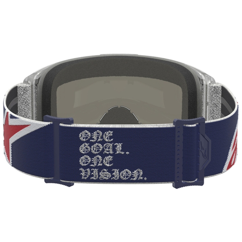 Alpinestars Vision 5 Fiftyfold blauw-rood-witte motorcrossbril met spiegelende rode lens