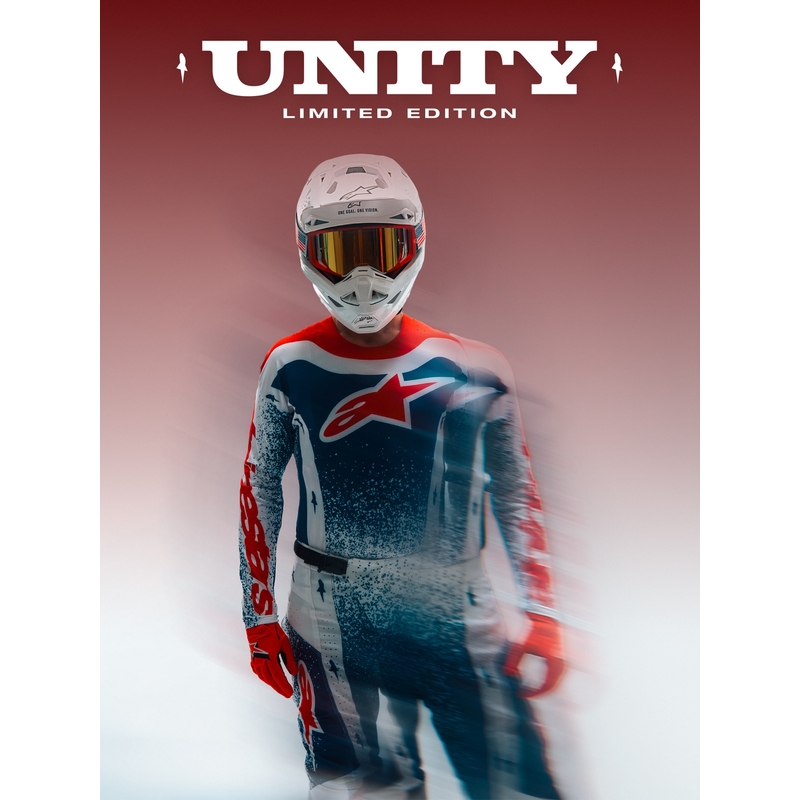 Alpinestars Techstar limited edition Unity motorcrossshirt rood-wit-blauw