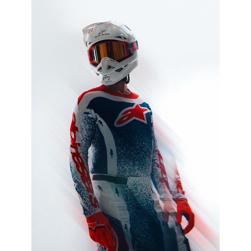 Alpinestars Techstar limited edition Unity motorcrossshirt rood-wit-blauw