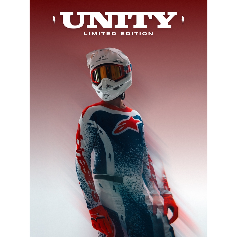 Alpinestars Techstar limited edition Unity motorcrossshirt rood-wit-blauw