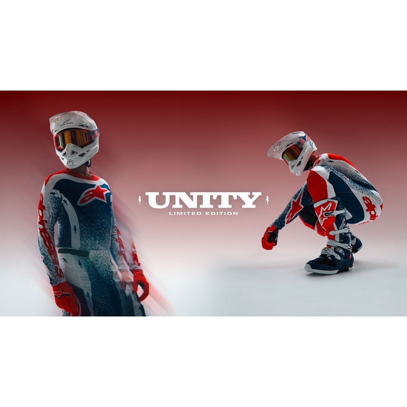 Alpinestars Techstar limited edition Unity motorcrossshirt rood-wit-blauw