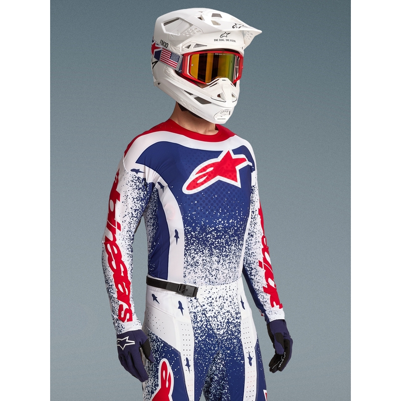 Alpinestars Techstar limited edition Unity motorcrossshirt rood-wit-blauw