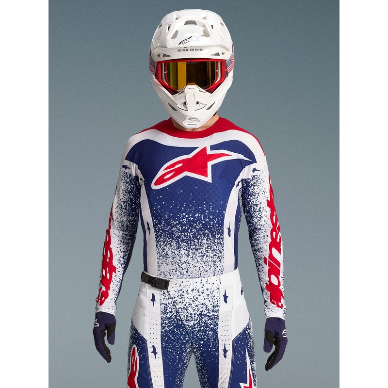 Alpinestars Techstar limited edition Unity motorcrossshirt rood-wit-blauw