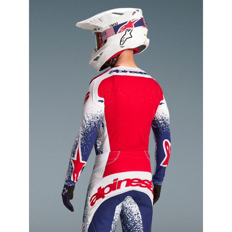 Alpinestars Techstar limited edition Unity motorcrossshirt rood-wit-blauw