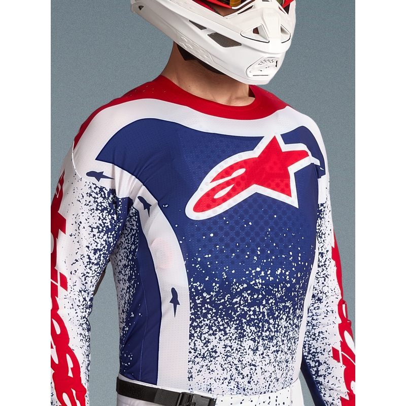 Alpinestars Techstar limited edition Unity motorcrossshirt rood-wit-blauw