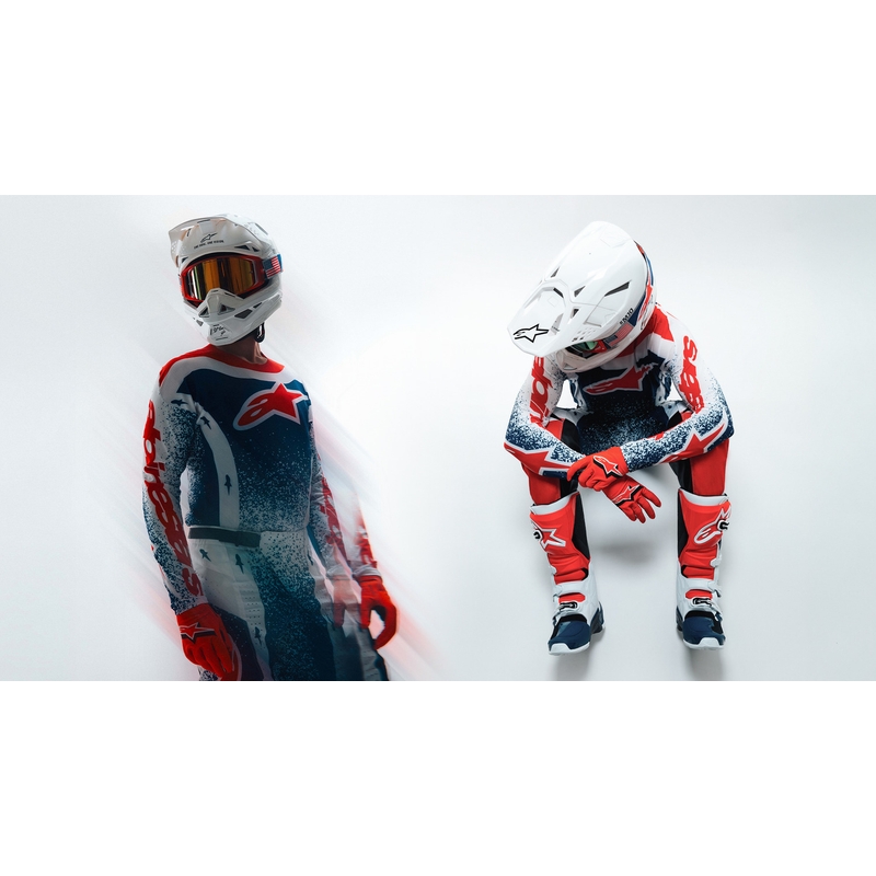 Alpinestars Techstar Limited Edition Unity rood-wit-blauwe motorcrossbroek