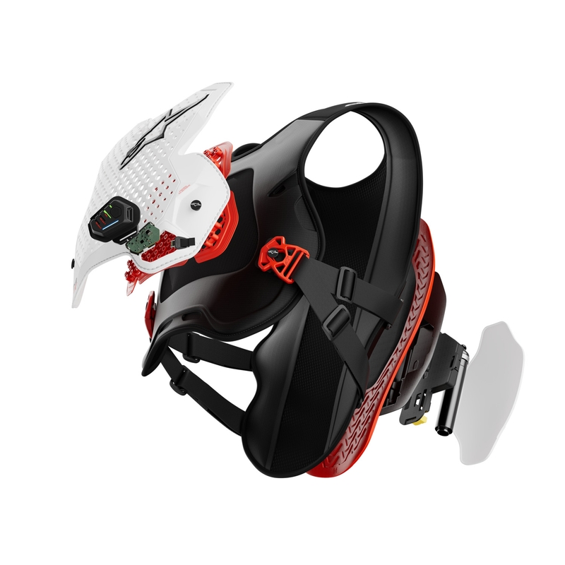 Alpinestars TECH-AIR®MX Plasma systeem airbag vest wit-zwart-rood