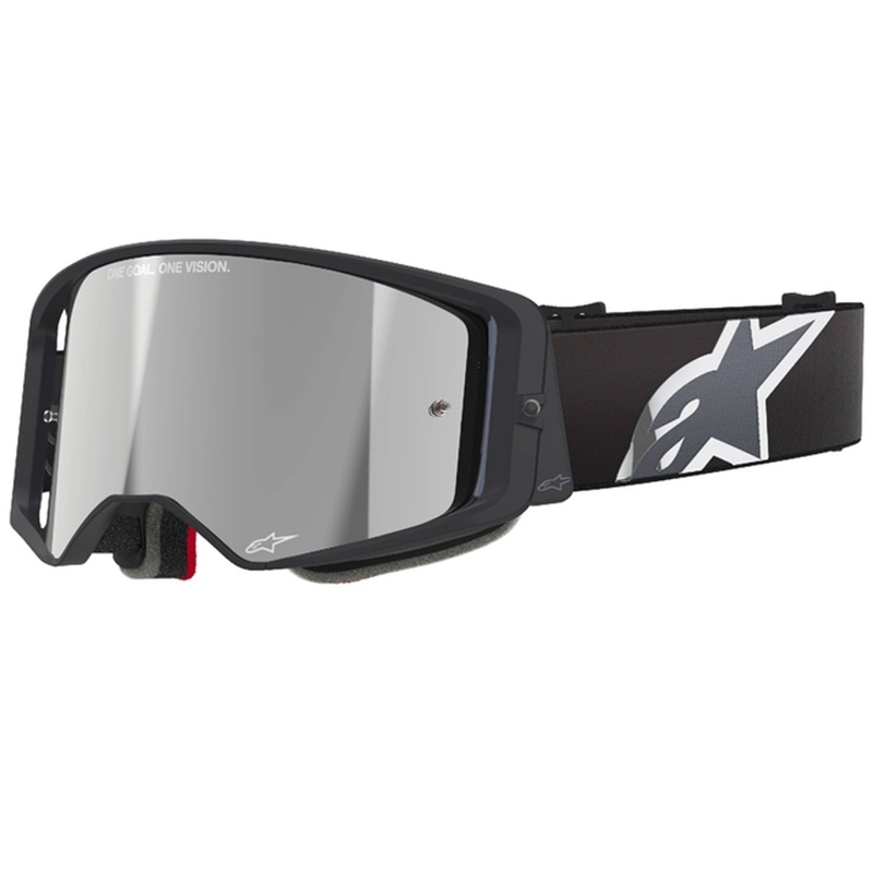 Alpinestars Supertech Corp Motorcrossbril zwart en grijs met zilveren lens