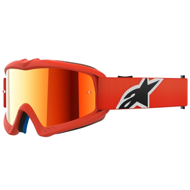 Alpinestars Vision Youth Corp kinder motorcrossbril oranje met gespiegelde rode lens