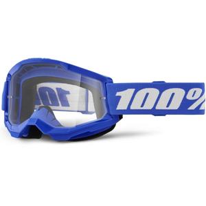 Motorcrossbril 100% STRATA 2 Nieuw blauw (helder plexi)
