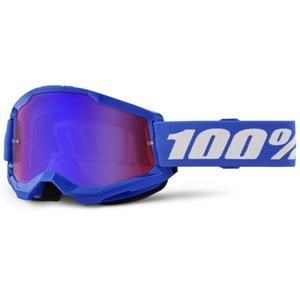 Motorcrossbril 100% STRATA 2 Nieuw blauw (rood-blauw plexi)