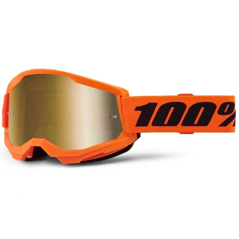 Motorcrossbril 100% STRATA 2 Nieuw oranje (goud plexi)