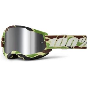 Motorcrossbril 100% STRATA 2 New War Camo groen (zilver plexi)