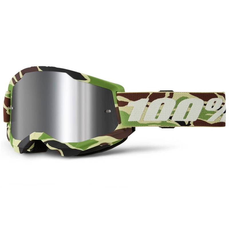 Motorcrossbril 100% STRATA 2 New War Camo groen (zilver plexi)
