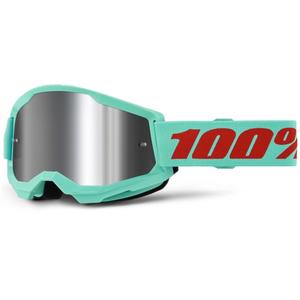 Motorcrossbril 100% STRATA 2 Nieuw Maupiti groen (zilver plexi)