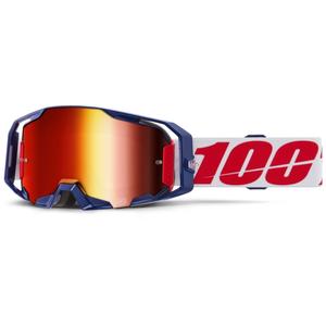 Motorcrossbril 100% ARmatic Mach Z met rood plexi