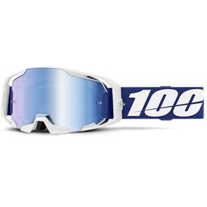 Motorcrossbril 100% ARmatic blauw met blauwe plexi