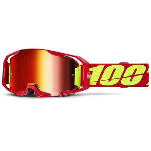 Motorcrossbril 100% ARmatic rood met rood plexi