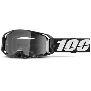 Motorcrossbril 100% ARmatic zwart met helder plexi