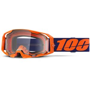 Motorcrossbril 100% ARmatic Neon Oranje met helder plexi