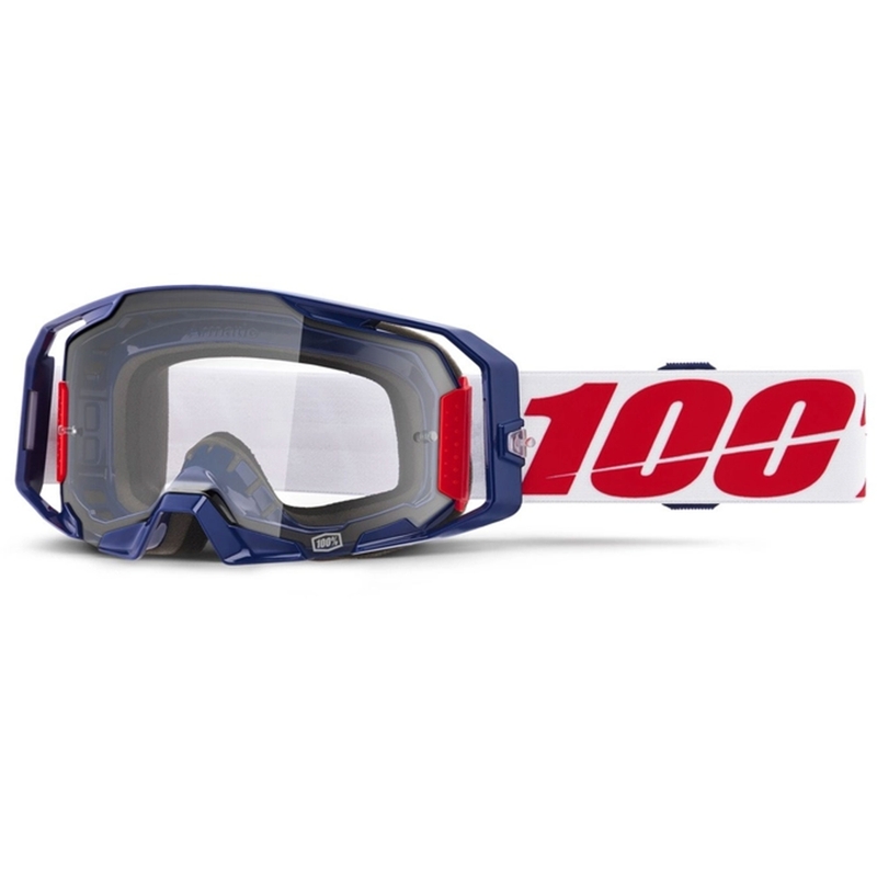 Motorcrossbril 100% ARmatic Mach Z met helder plexi