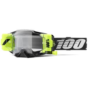 Motorcrossbril 100% - USA Armega Forecast zwart (helder glas)