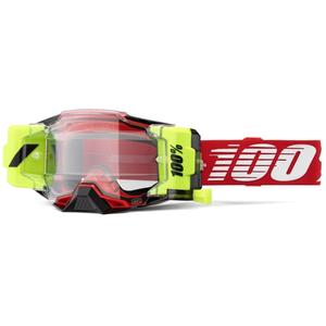 Motorcrossbril 100% - USA Armega Forecast rood (helder glas)