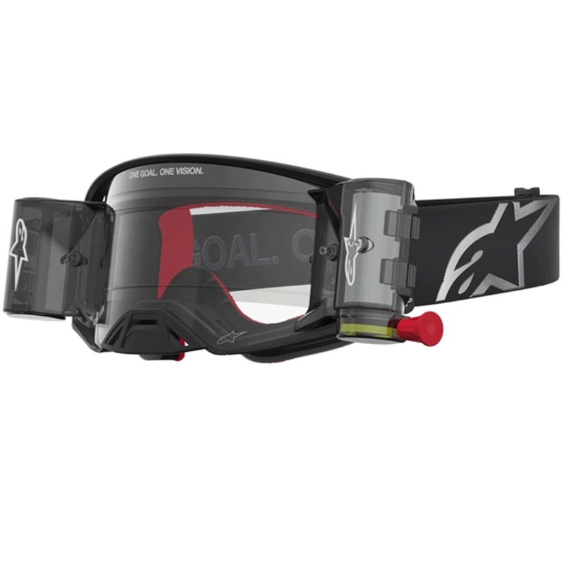 Alpinestars Supertech ROLL-OFF motorcrossbril zwart-zilver met transparant plexiglas