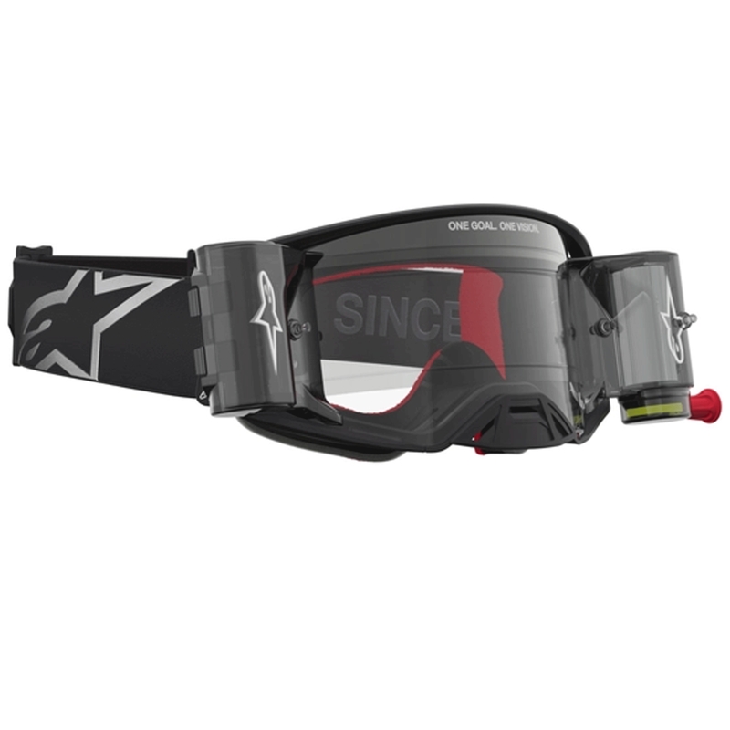 Alpinestars Supertech ROLL-OFF motorcrossbril zwart-zilver met transparant plexiglas
