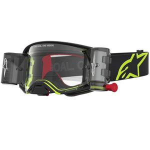 Alpinestars Supertech Firma crossbril zwart-fluor geel met transparant plexiglas