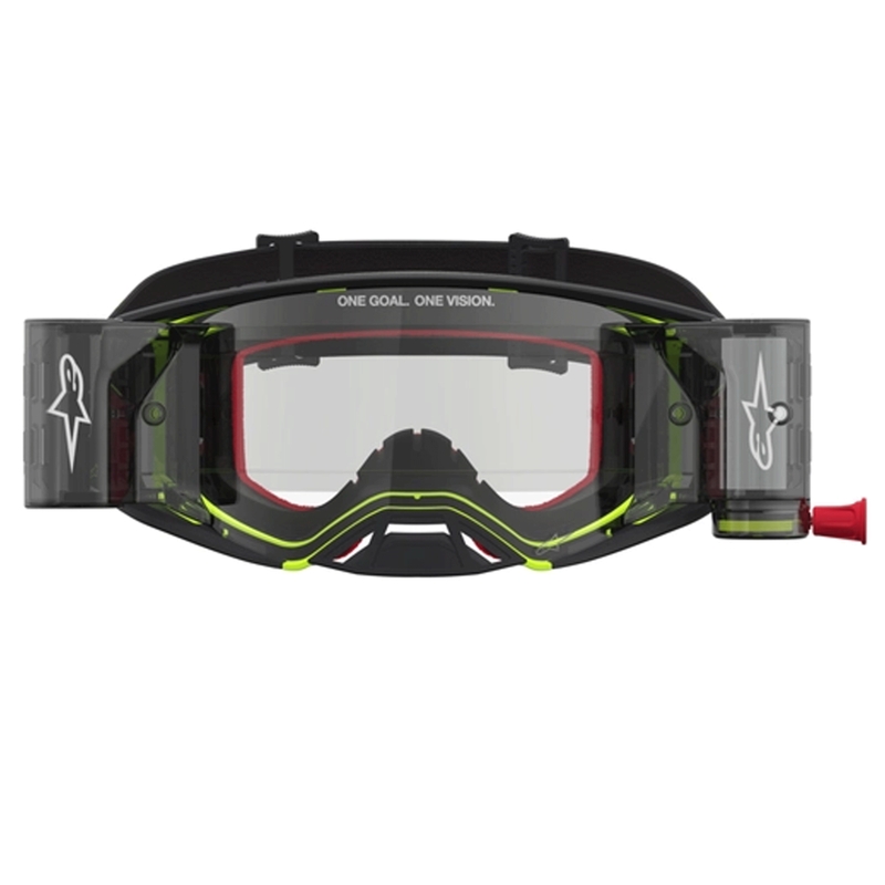 Alpinestars Supertech Firma crossbril zwart-fluor geel met transparant plexiglas