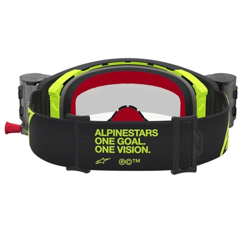 Alpinestars Supertech Firma crossbril zwart-fluor geel met transparant plexiglas