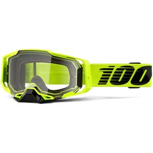 Motorcrossbril 100% ARMEGA Nuclear Citrus geel (helder plexi)