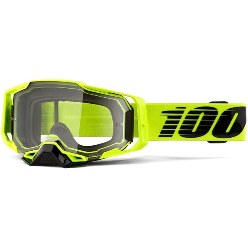 Motorcrossbril 100% ARMEGA Nuclear Citrus geel (helder plexi)
