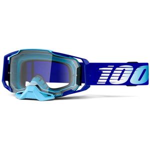 Motorcrossbril 100% ARMEGA Koningsblauw (helder plexi)