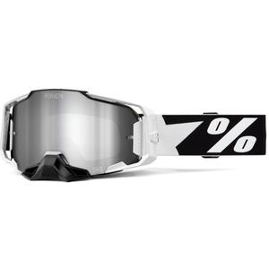 Motorcrossbril 100% - USA ARMEGA Renen zilver plexi