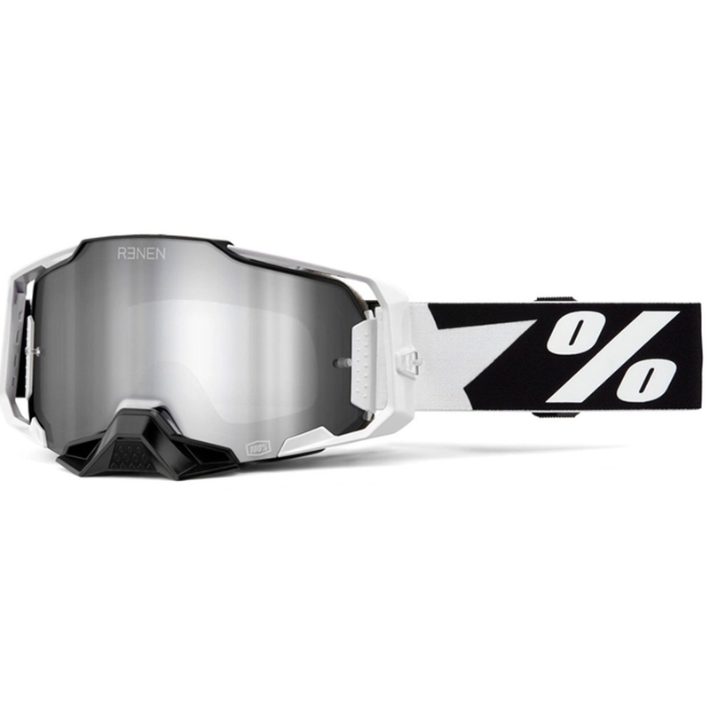 Motorcrossbril 100% - USA ARMEGA Renen zilver plexi