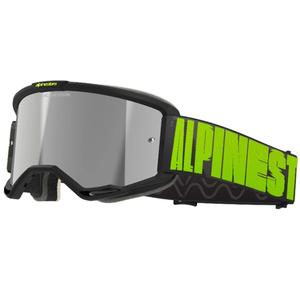 Alpinestars Vision 5 Holle grijs-fluo gele motorcrossbril met gespiegeld zilver plexi
